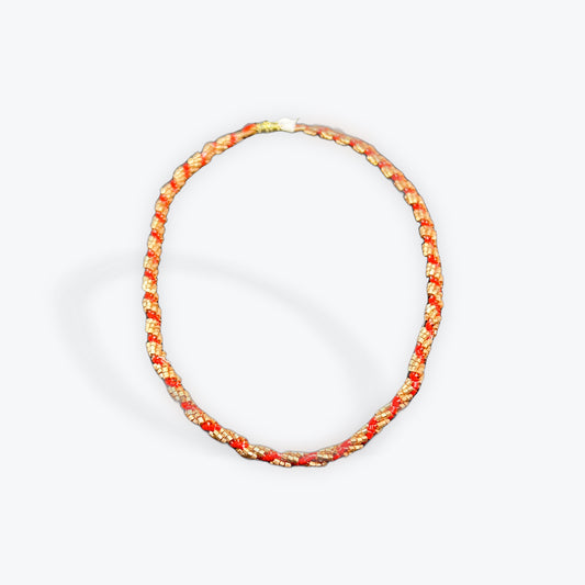 Spiral Necklace Red/Gold (Christina Hart)