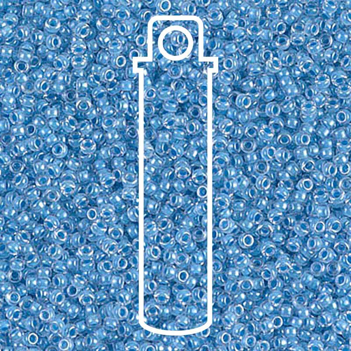 Miyuki Round 15/0 Sky Blue Lined Crystal 8.2 Gm/Tb