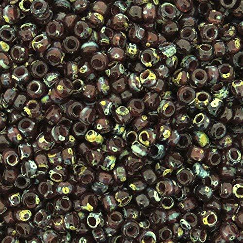 Miyuki Seed Beads 11/0 Picasso Red Brown Trans 23 Gram Tube