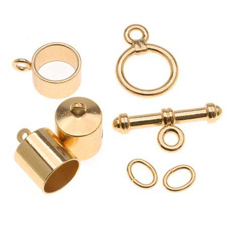 Kumihimo Gold Plated Barrel Findings Kit