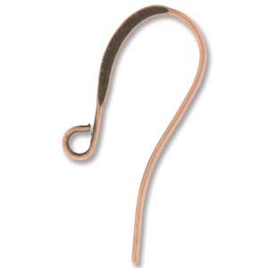 Hook Earrings 26mm Long (50) Antiqued Copper Plated