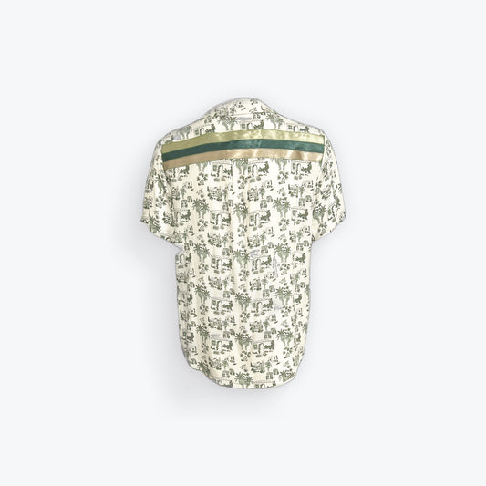 Adult Ribbon Shirt Green/White-Size Medium