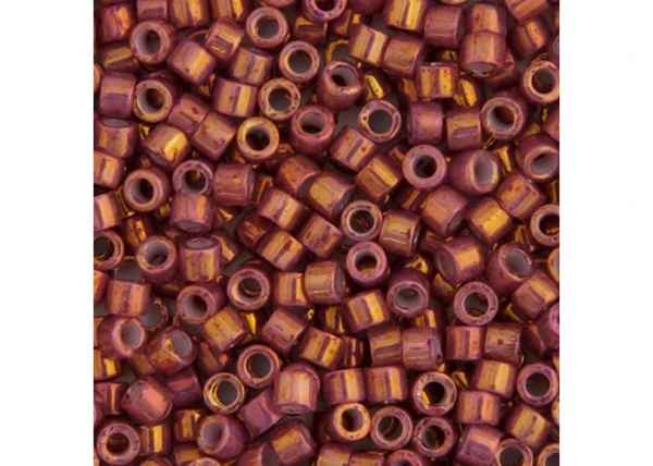 Miyuki Delica 11/0 5.2g Vial Pink Rhubarb AB Metallic Gold