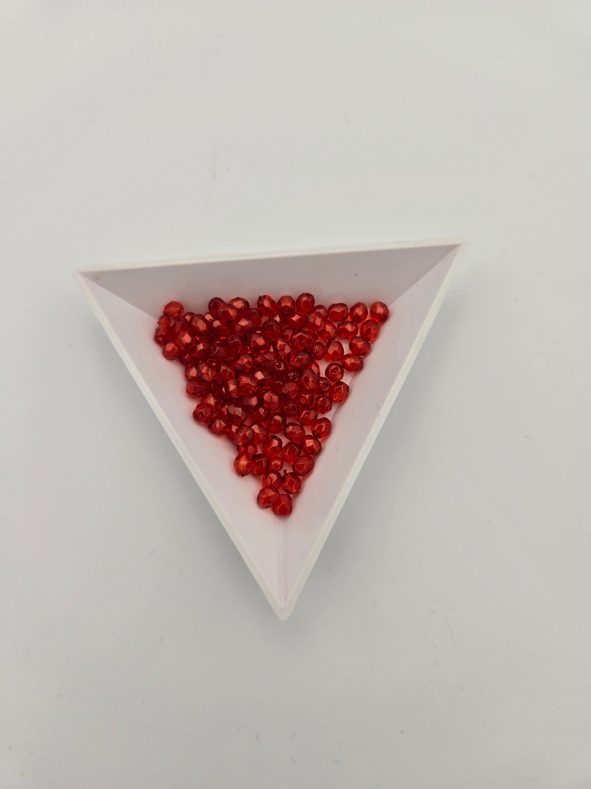 Fire-Polished Glass, Dark Orange/Crystal, 4mm Faceted Round, Approx. 100 per bag