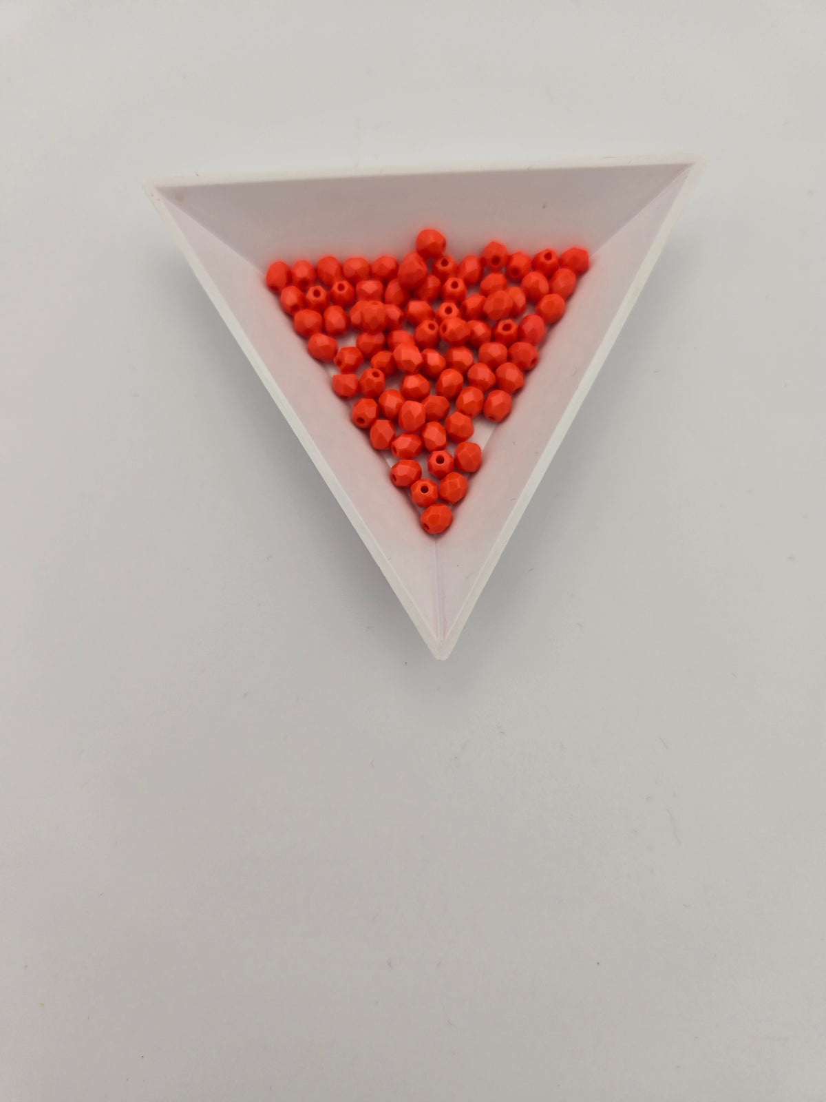 Fire-Polished Glass, Op. Medium Orange, 4mm Faceted Round, Approx. 100 per bag.