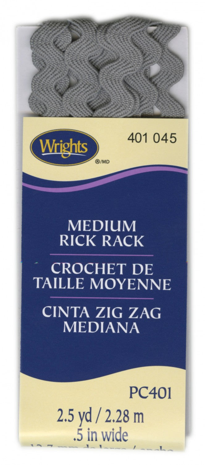 Wrights Medium Rick Rack grey
