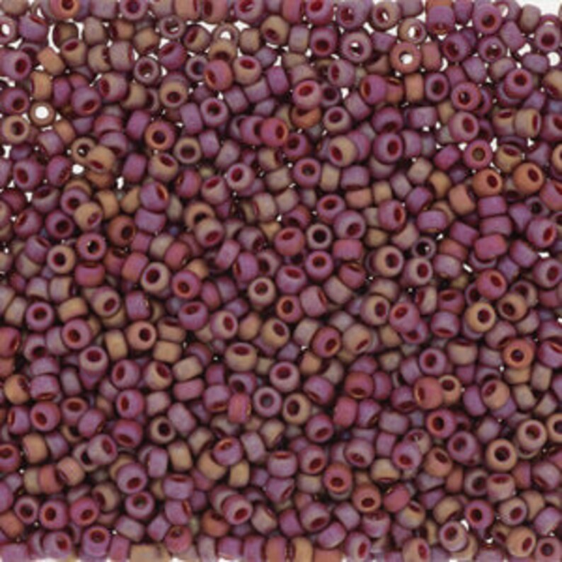 Miyuki Round 15/0 Frost Op Glaze Rainbow Dark Red 8.2 Gm/Tb