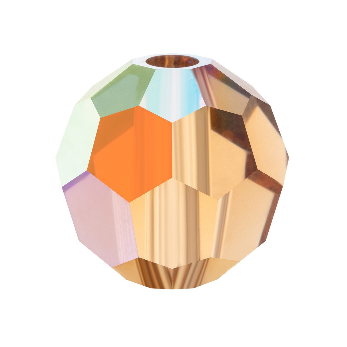 Preciosa Crystal Round Bead 8mm Lt Colorado Topaz Ab-24 Pcs