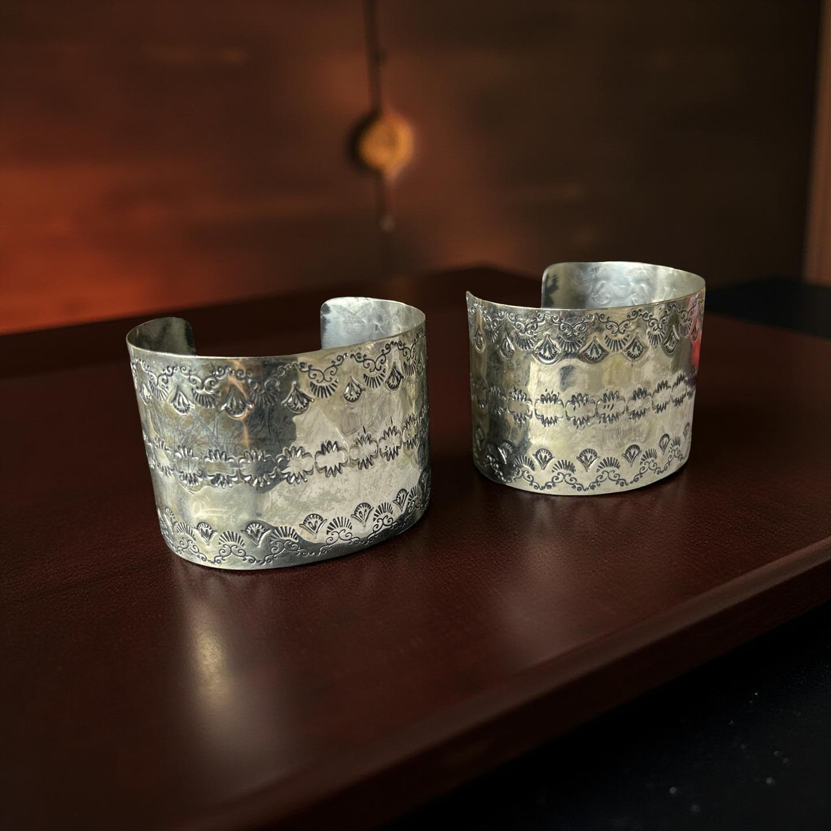 German Silver Cuff Set- Glenda Begay