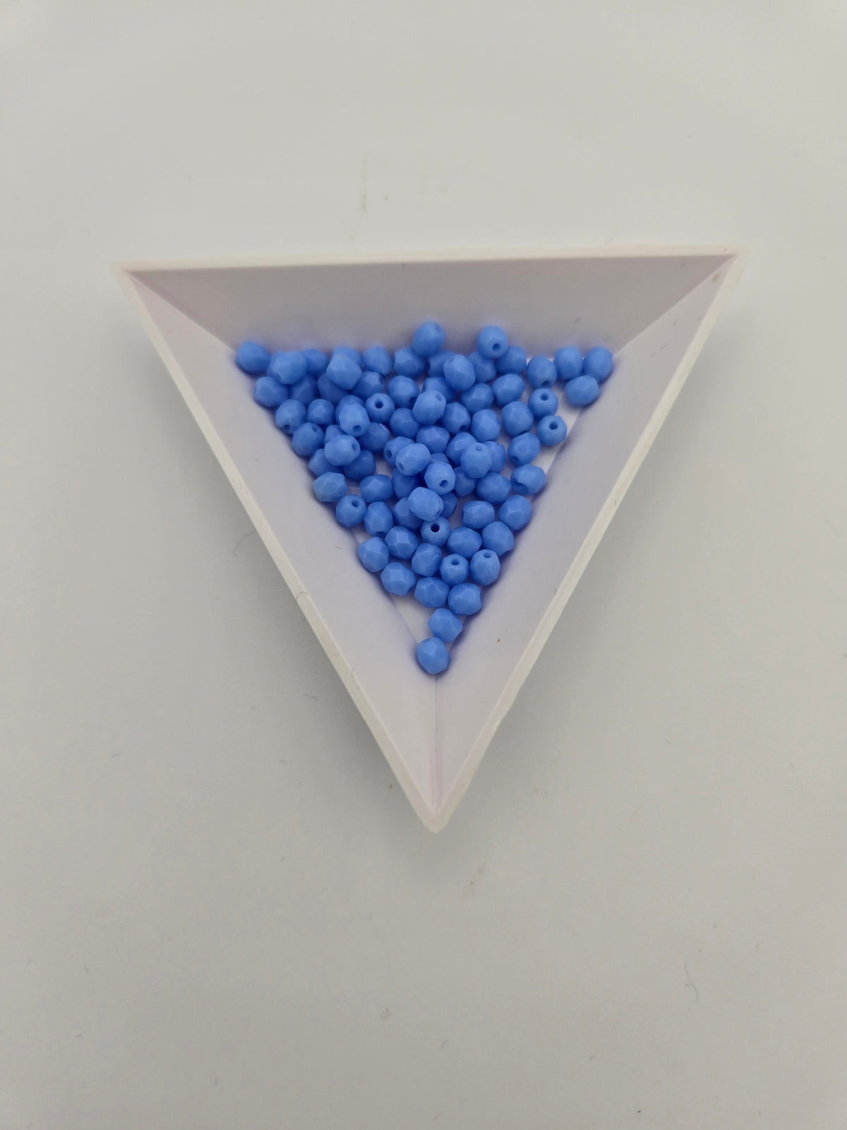 Fire-Polished Glass, Op. Blue Alabaster, 4mm Faceted Round, Approx. 100 per bag.