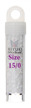 Delica 15/0 White Pearl Opaque AB