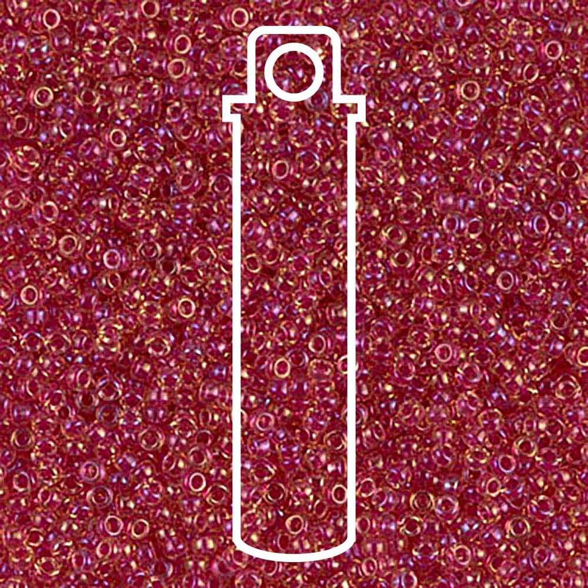 Miyuki Round 15/0 Lt. Cranberry Lined Topaz Luster 8.2 Gm/Tb