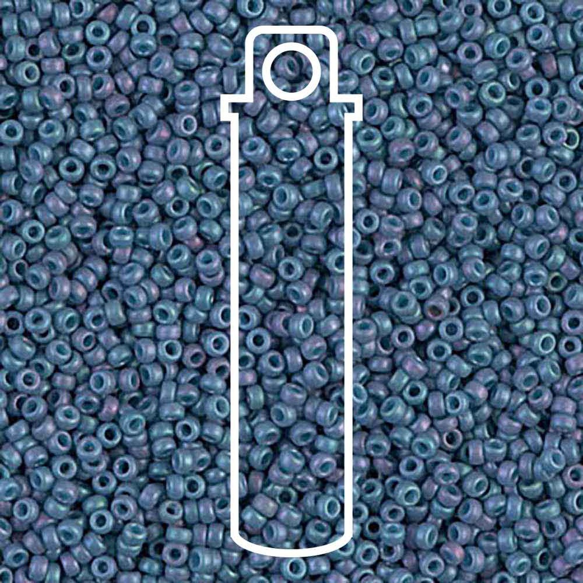 Miyuki Round 15/0 Matte Met Light Grey Blu 8.2 Gm/Tb