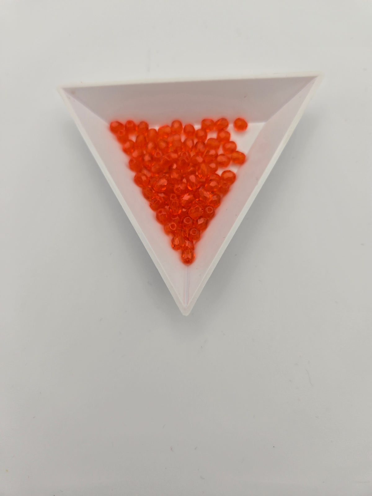 Fire-Polished Glass, Tr. Orange, 4mm Faceted Round, Approx. 100 per bag.