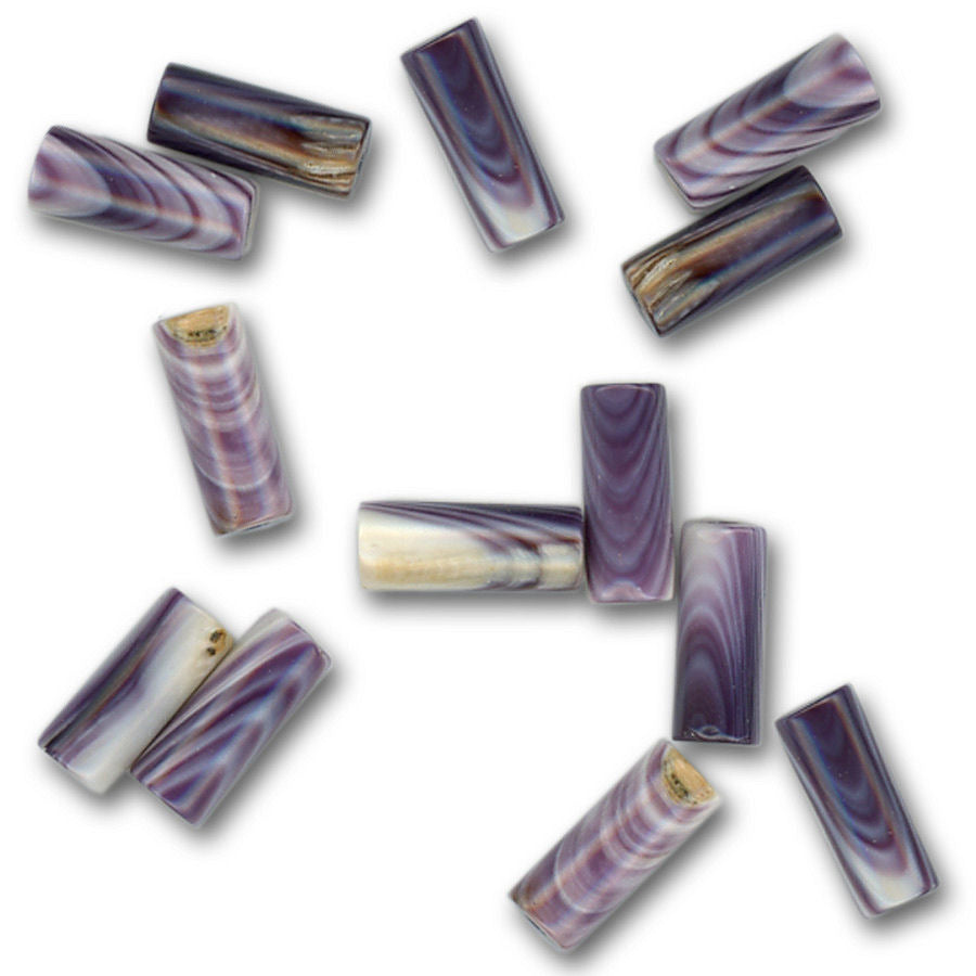 Quahog Wampum- Tube Purple 10 x 4mm
