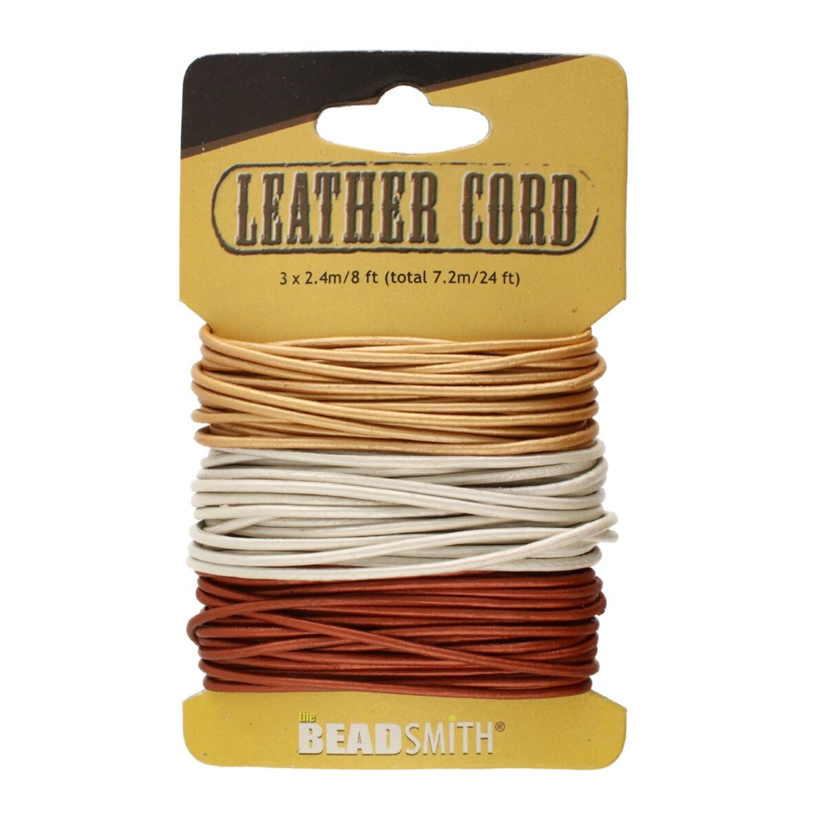 Leather Cord 1.5mm Asst -24 Ft/Cd