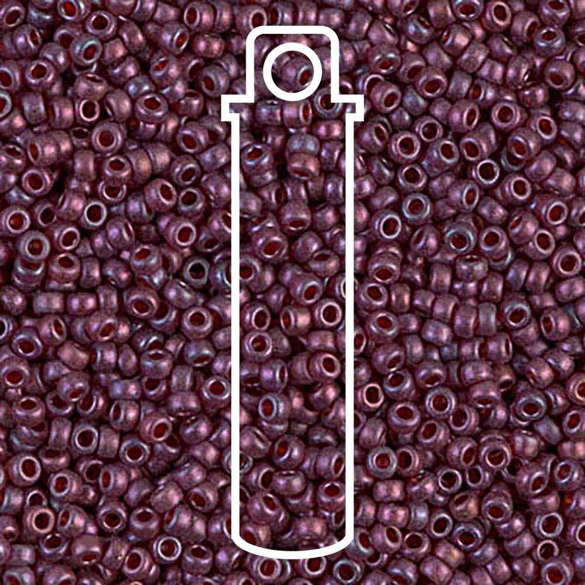 Miyuki Seed Bead 11/0 Semi-Matte Cranberry Gold Luster 23.5gm/Tb