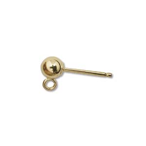 Earring Ball W/Ring 4mm Gold Filled (2 Pair)