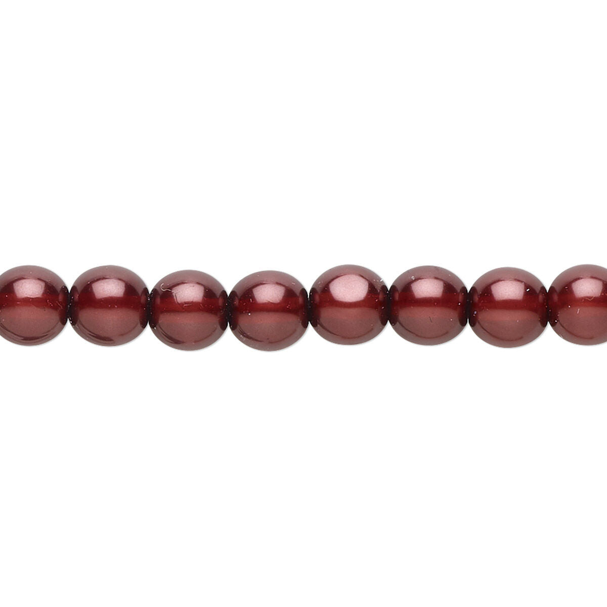 Round Glass Pearls 6mm burgundy