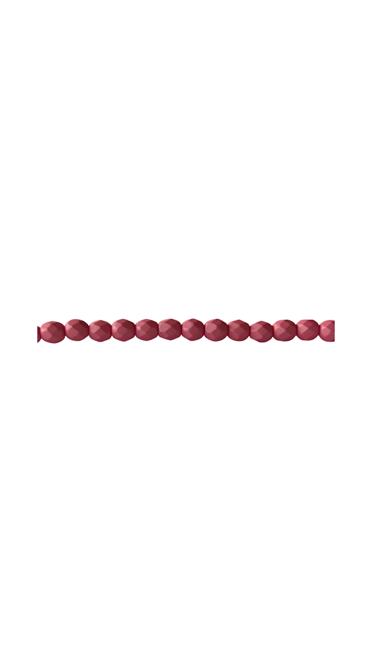 Fire-Polished Glass, Silk Matte Melon, 4mm Faceted Round, Approx. 100 per bag
