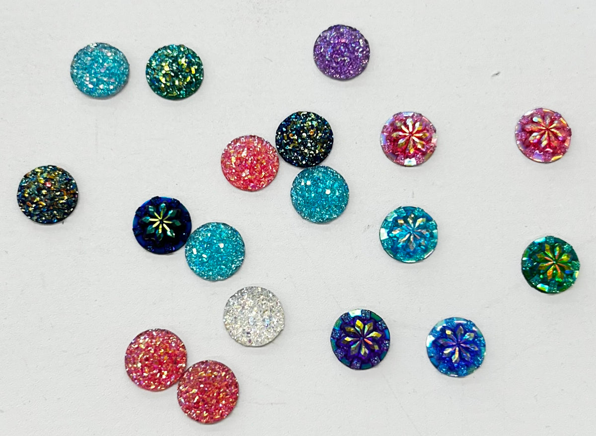 Acrylic Cabochons small multi color
