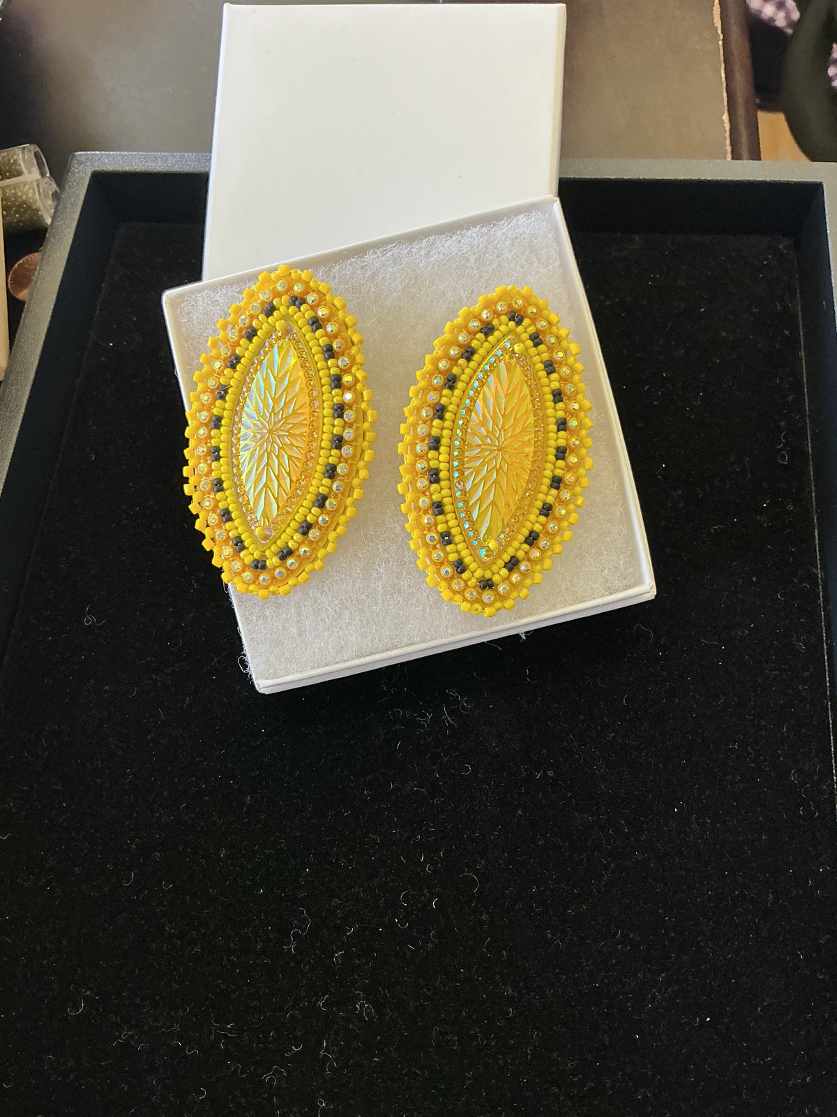 Yellow Sparkle Surfboard Earrings