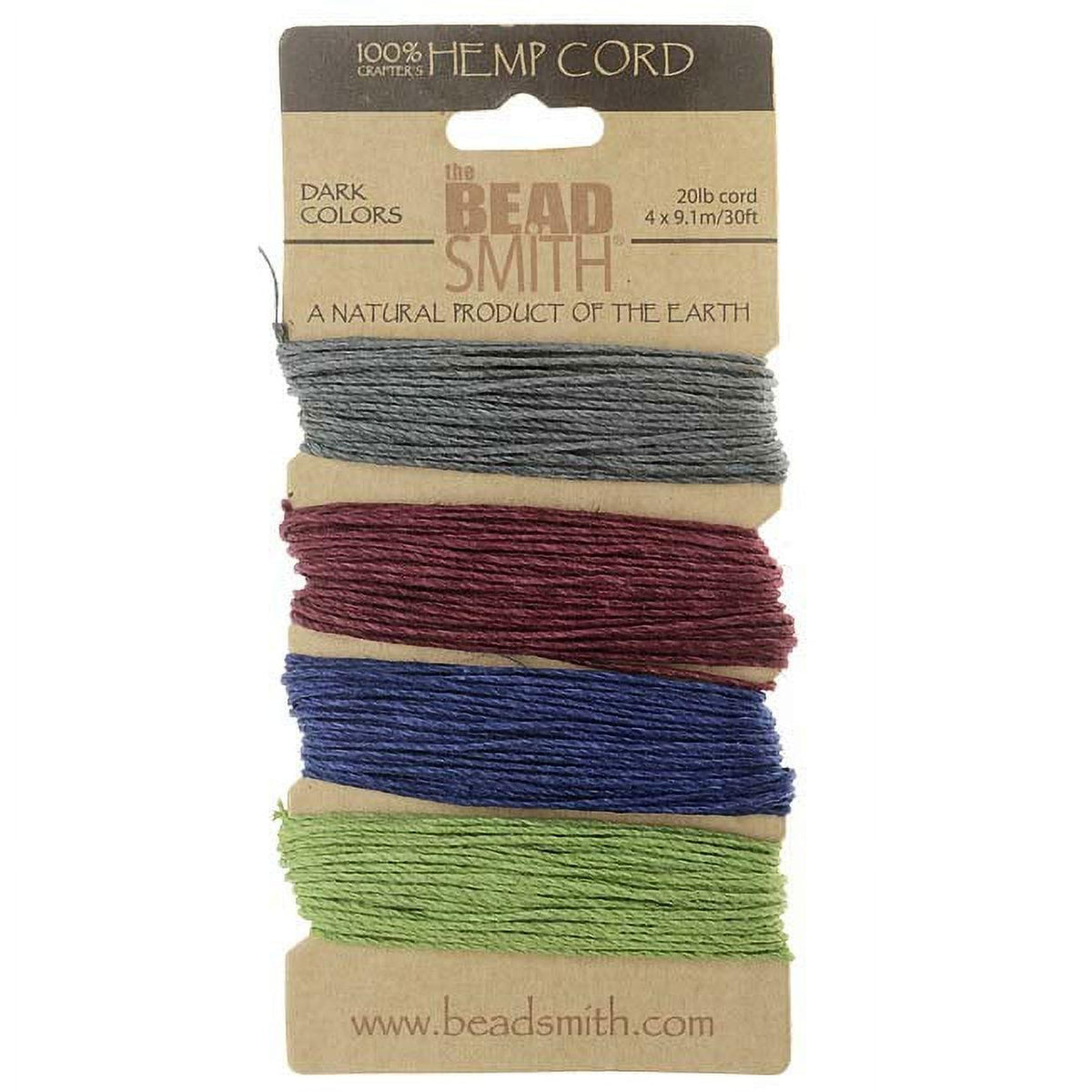 Hemp 4 Color Card Dark Colors 1.0mm 20 Lb Test