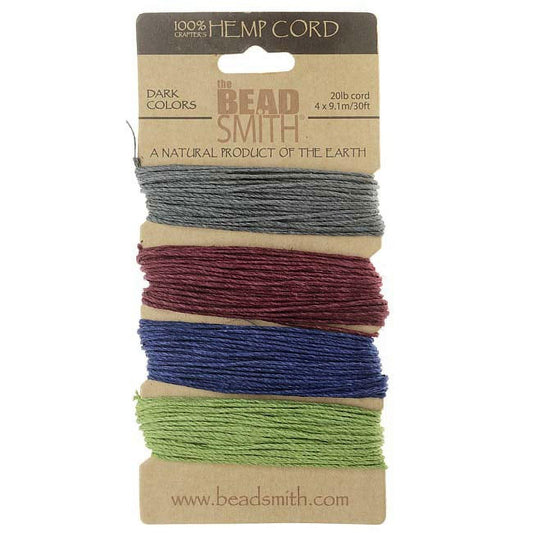Hemp 4 Color Card Dark Colors 1.0mm 20 Lb Test