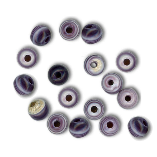 Wampum Bead Round Purple - 4mm