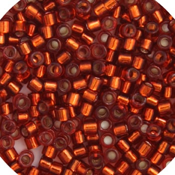 Miyuki Delica 11/0 5.2g Vial Dark Orange Red S/L Dyed