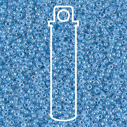 Miyuki Round 15/0 Sky Blue Lined Crystal  8.2 Gm/Tb