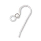 Hook Ear Wire 21mm Flat W/3mm Bead Sterling Silver (2 pair)