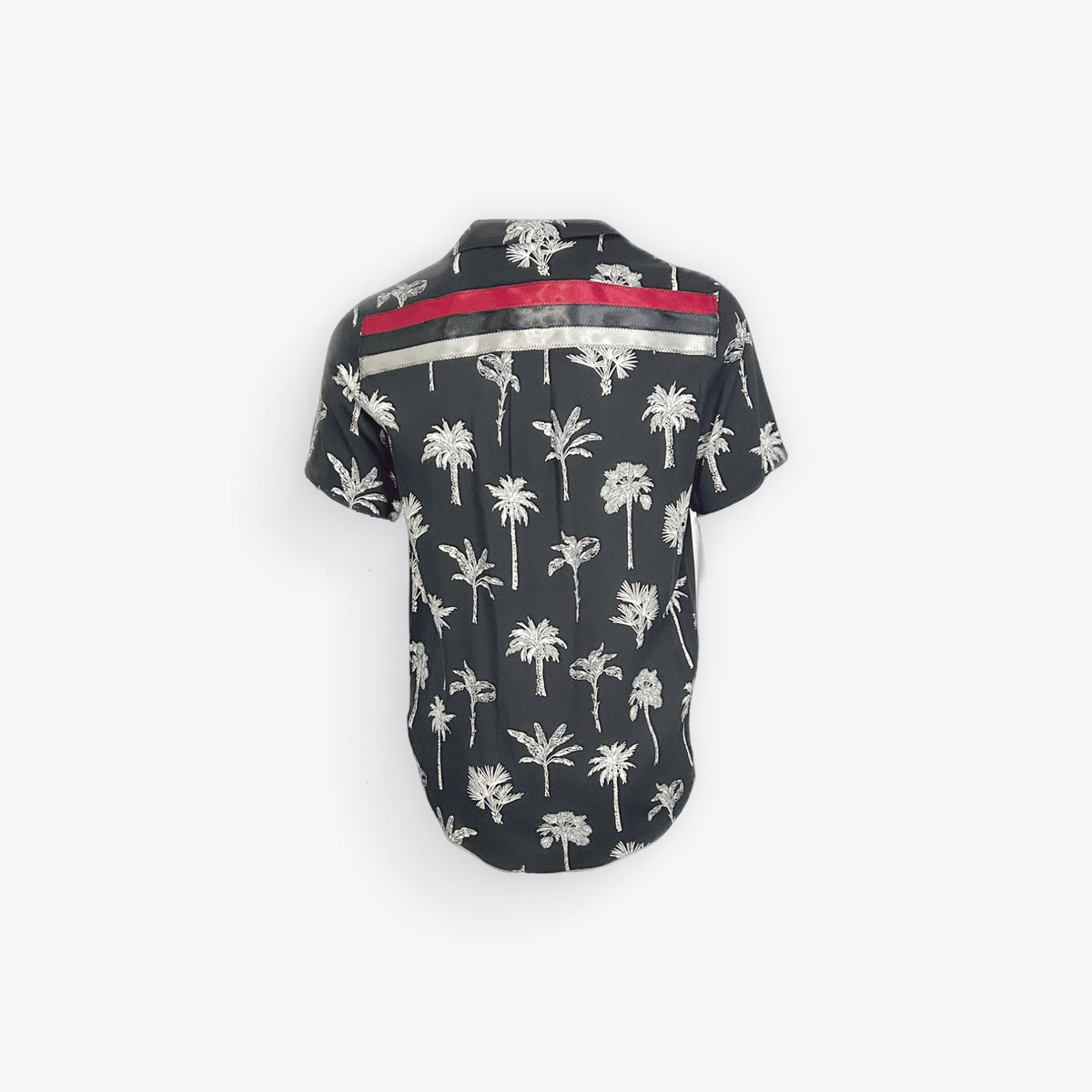 Adult Ribbon Shirt Black Palm Trees- Size Small