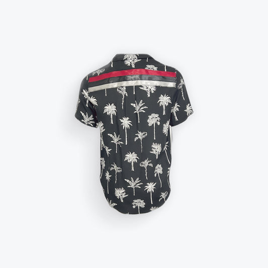 Adult Ribbon Shirt Black Palm Trees- Size Small