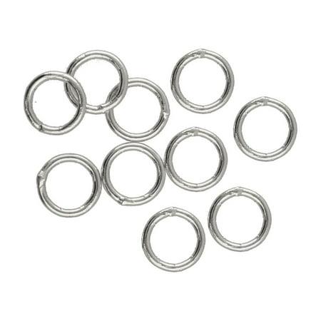 Soldered 6mm Jump Ring 19 Gauge Silver Plated 60 pcs