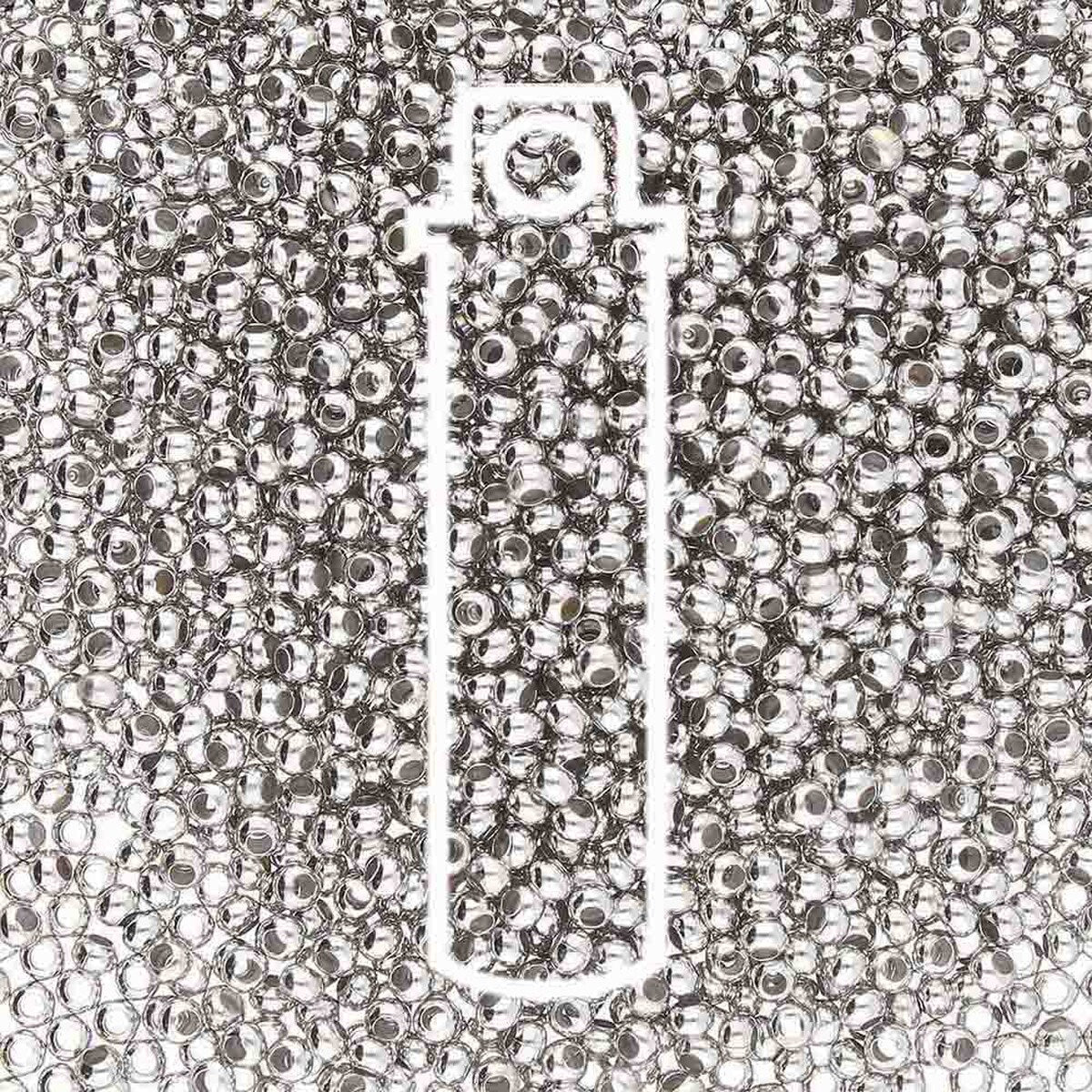 8/0 Imit. Rhodium Metal Seed Bead