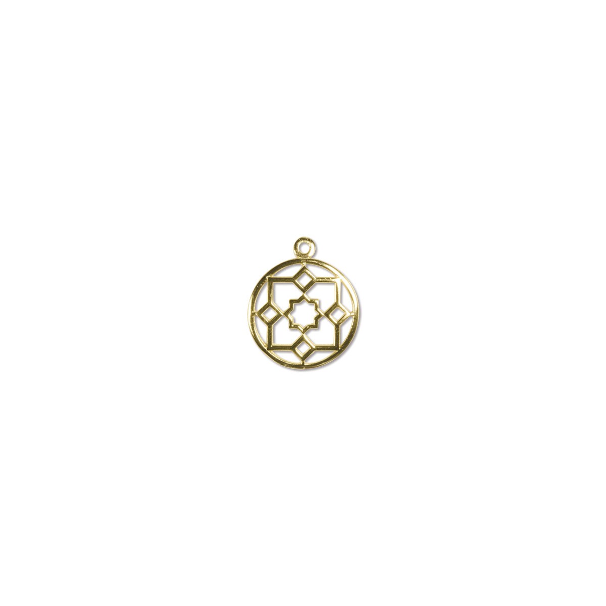 G/F 20mm Round Flower Pendant 0.94 Gm