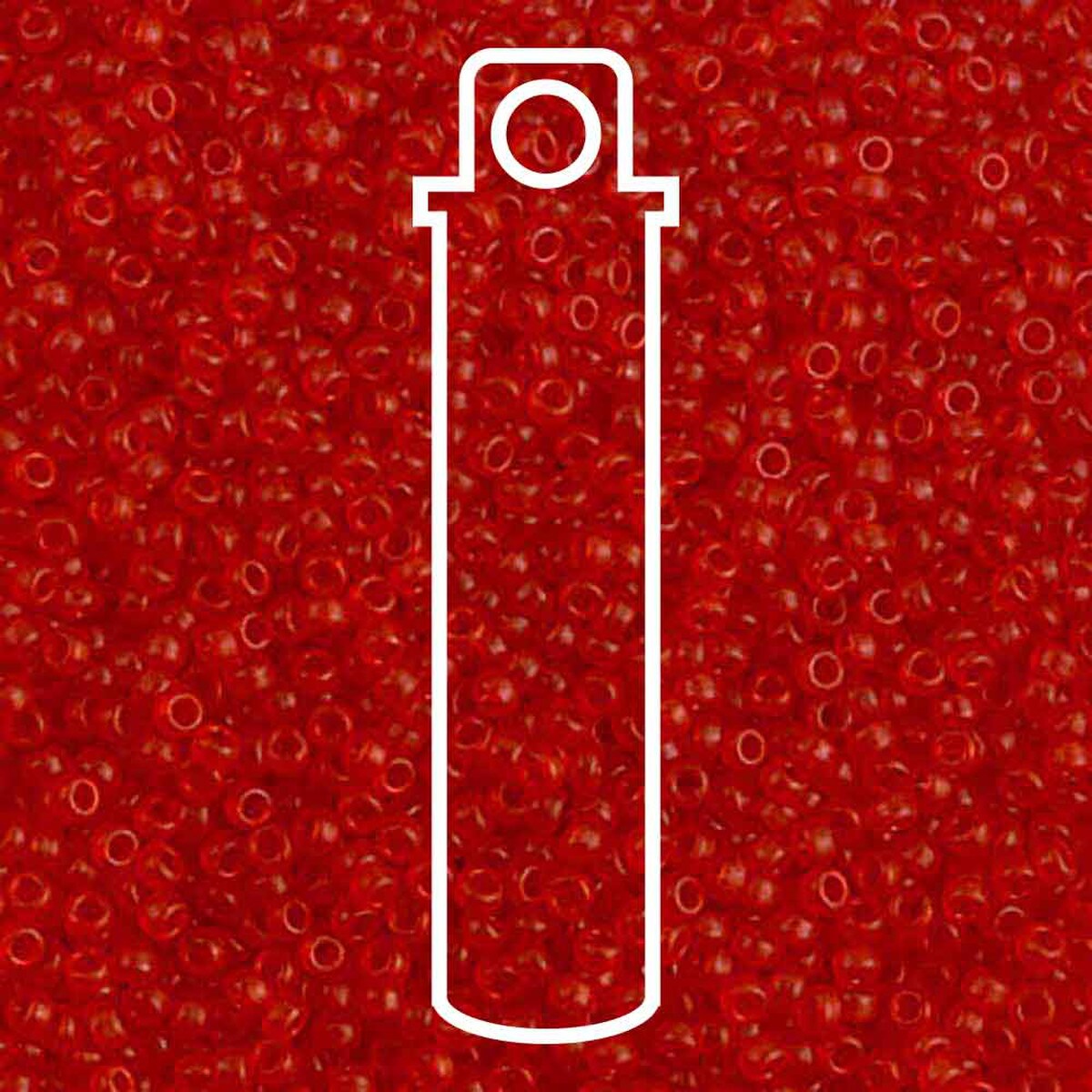 Miyuki Round 15/0 Dyed Semi Frosted Transparent Red  8.2 Gm/Tb