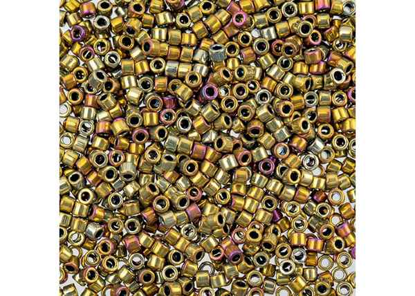 Miyuki Delica 11/0 5.2g Vial Purple AB Metallic Gold