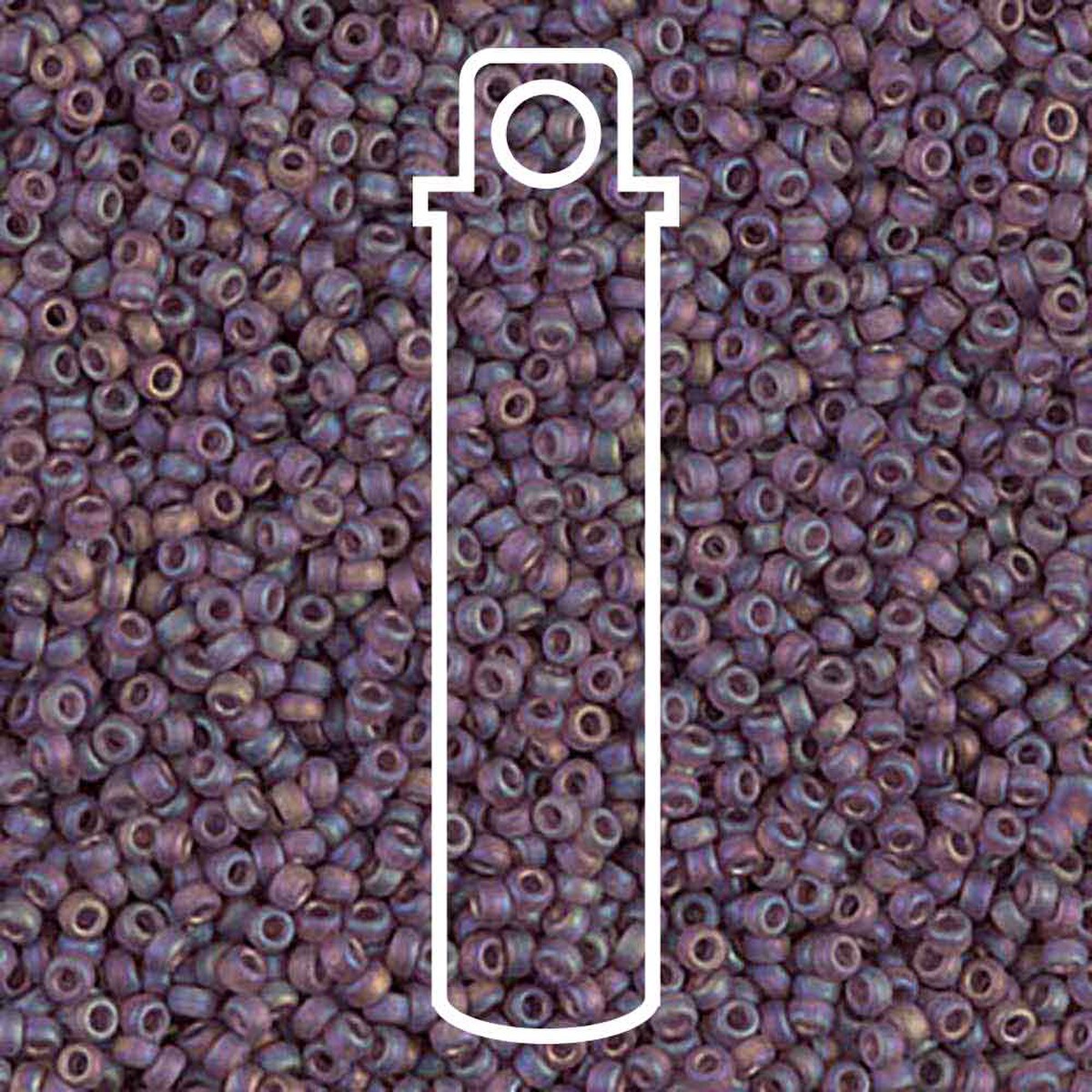 Miyuki Round 15/0 Matte Smoky Amethyst Ab-Apx 8.2gm
