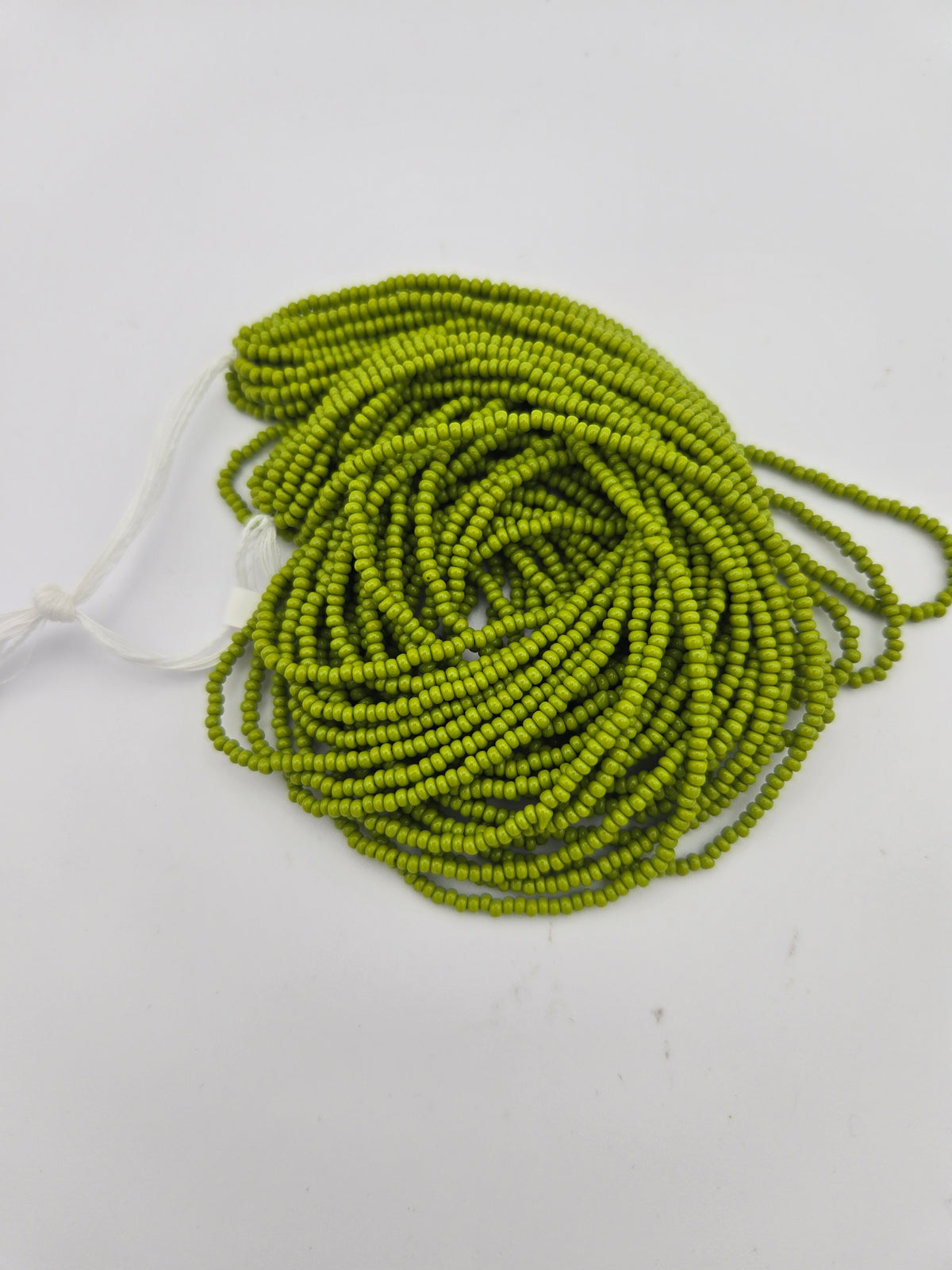 Czech Seed Bead 11/0 Op Lt Green Strung