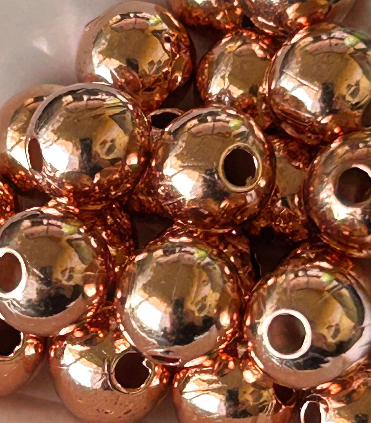 Hollow Metal Beads Copper - 3/8" (100/pkg)