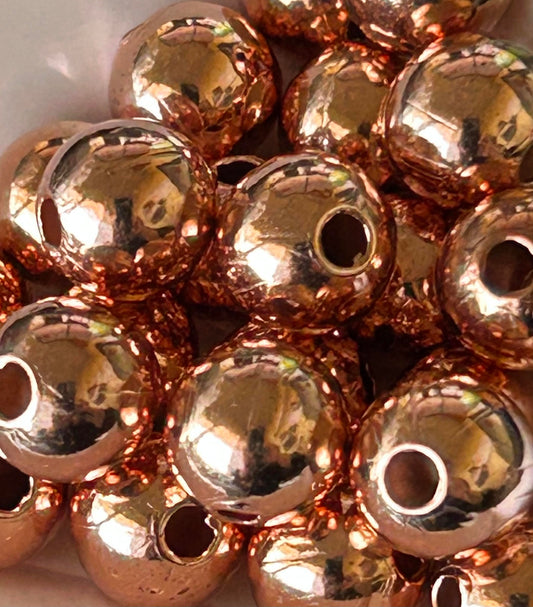Hollow Metal Beads Copper - 3/8" (100/pkg)