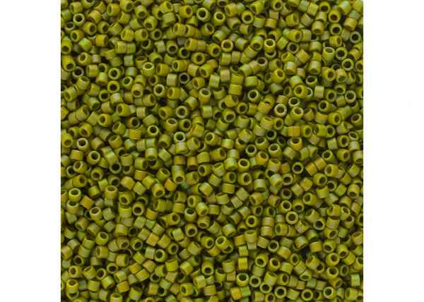 Miyuki Delica 11/0 5.2g Vial Frosted Glazed Rainbow Green Lime
