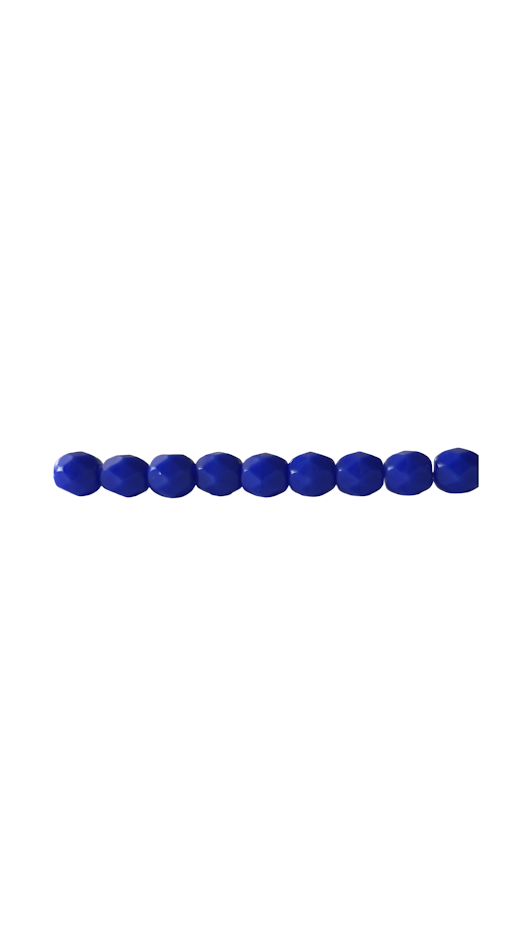 Fire-Polished Glass, Op. Medium Blue, 4mm Faceted Round, Approx. 100.