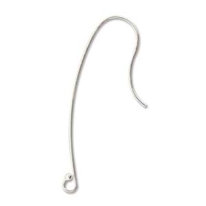 Ear Wire Round W/Coil 3mm Sterling Silver 22mm