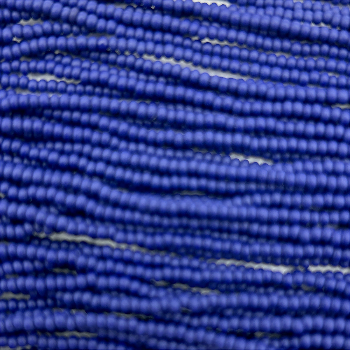 Czech Seed Bead 11/0 Op Navy Matte Natural Strung
