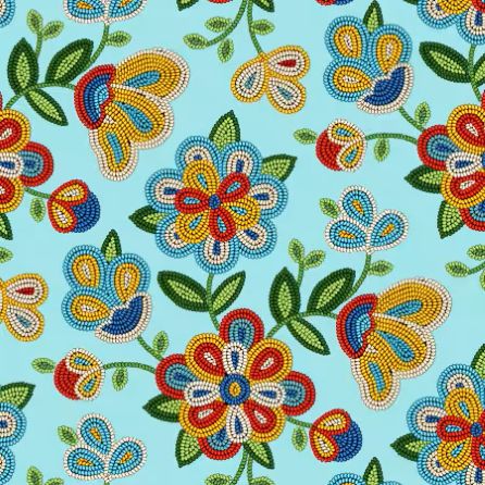 CF Beaded Floral- Light Turquoise