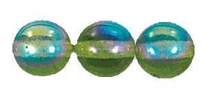 Glass Beads 6mm Olivine AB Round Smooth