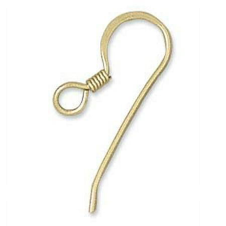 Hook Ear Wire 18.3 MM Flat Ear Wire With 2-MM Coil Ring Gold Filled (2 Pair)